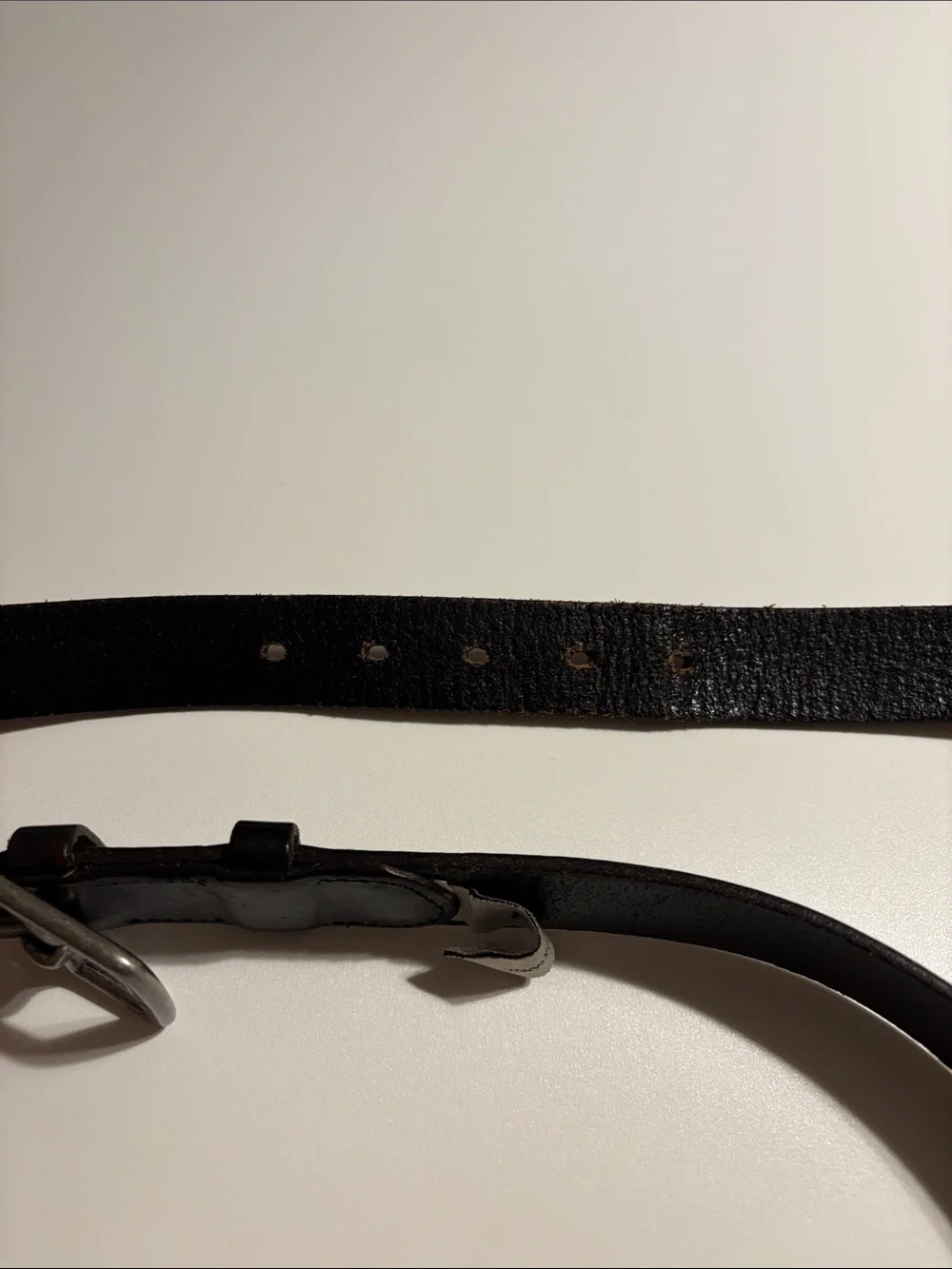 Fossil Men's Dark cowhide Leather Belt with Silver Buckle size 38 used